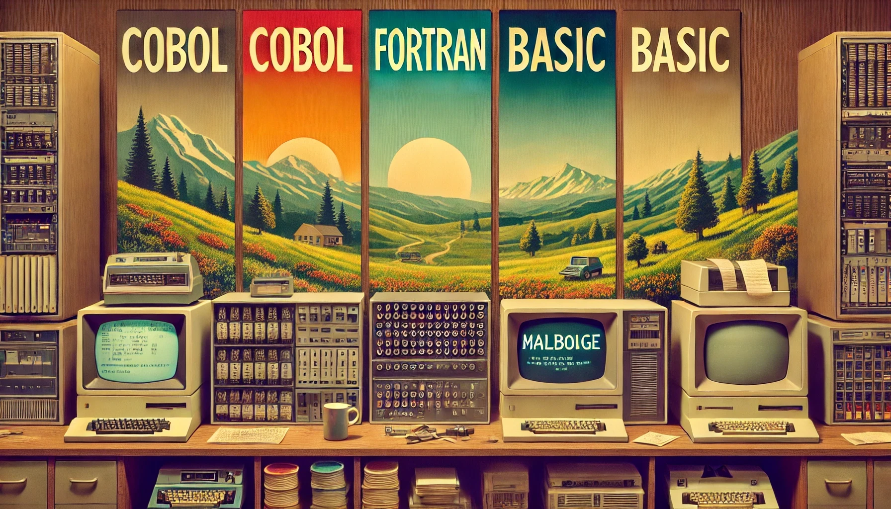 Vintage Programming Languages Poster